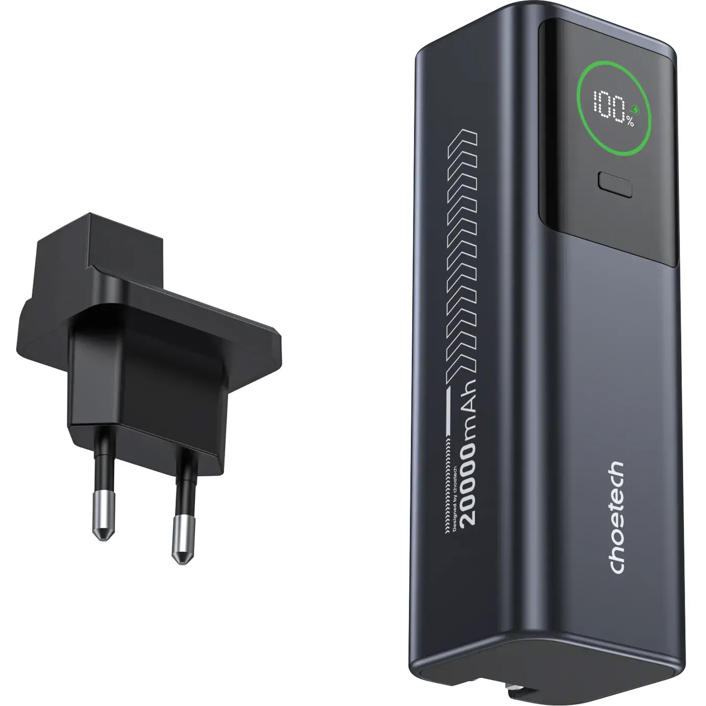 Повербанк CHOETECH B1012 CCC Certified 1xUSB-C, 1xUSB-A, with built-in cable USB-C, 100W 20000mAh