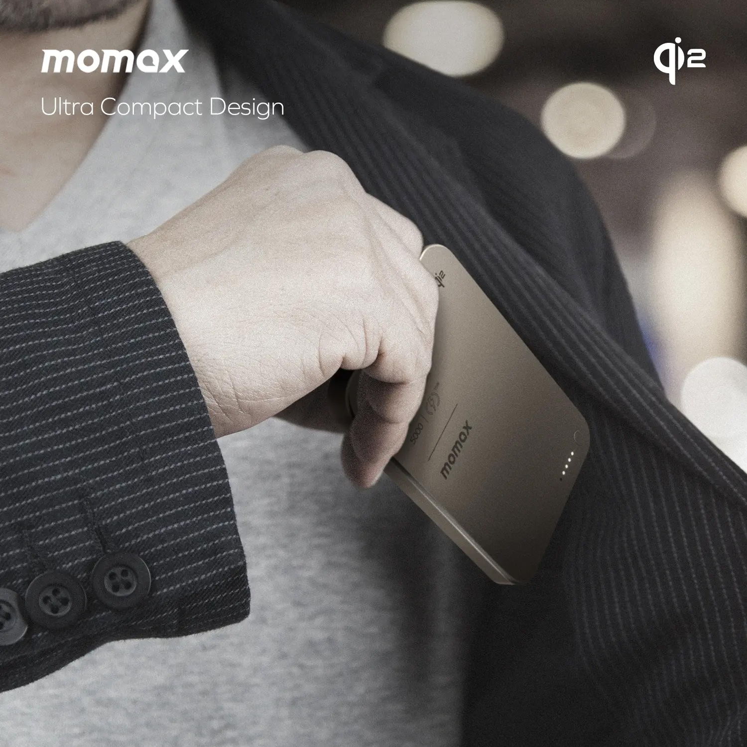 Повербанк MagSafe MOMAX 1-Power Q.Pass Qi2 20W 5000mAh Titanium (IP129Q2L)