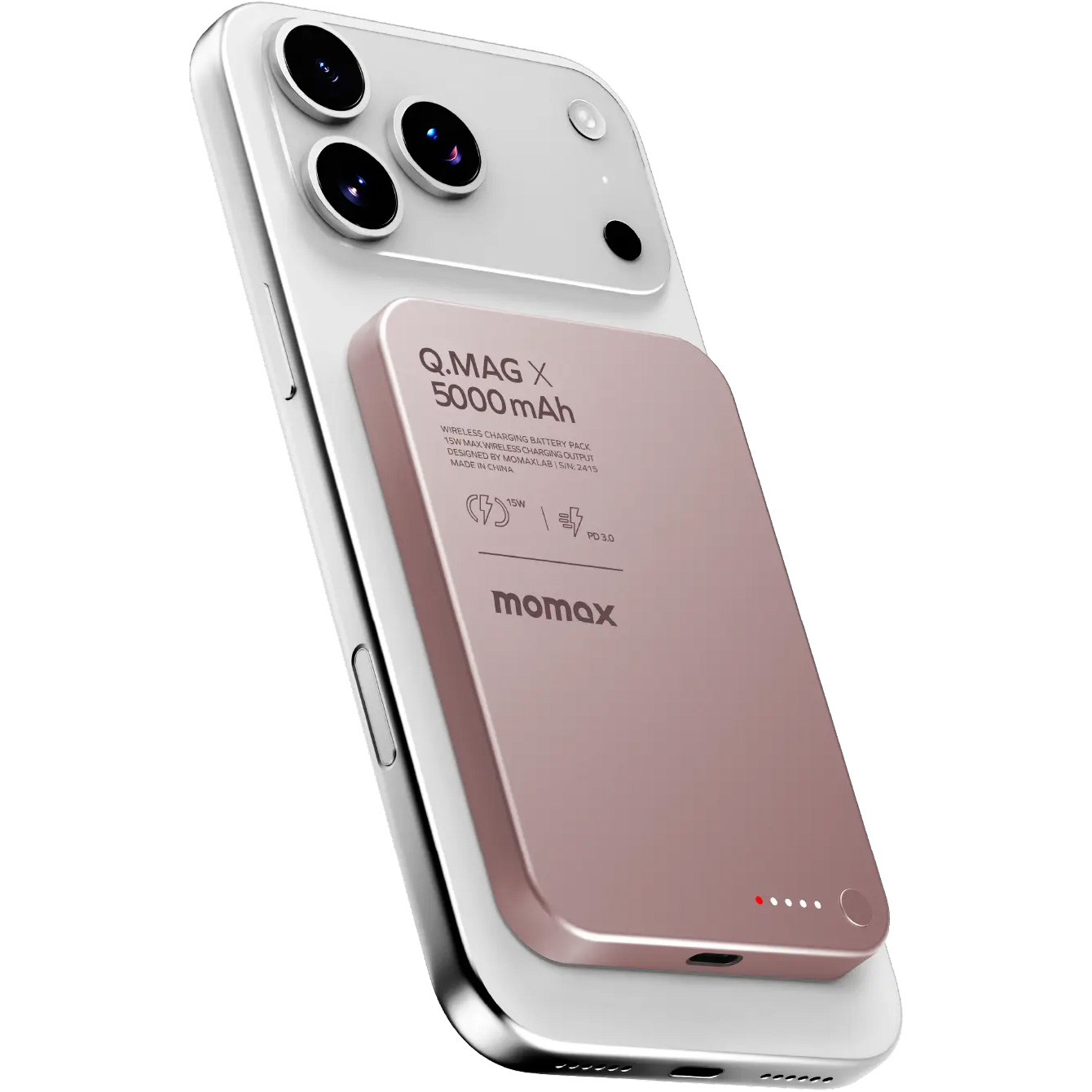 Повербанк MagSafe MOMAX Q.Mag X 20W 5000mAh Pink (IP116AP)
