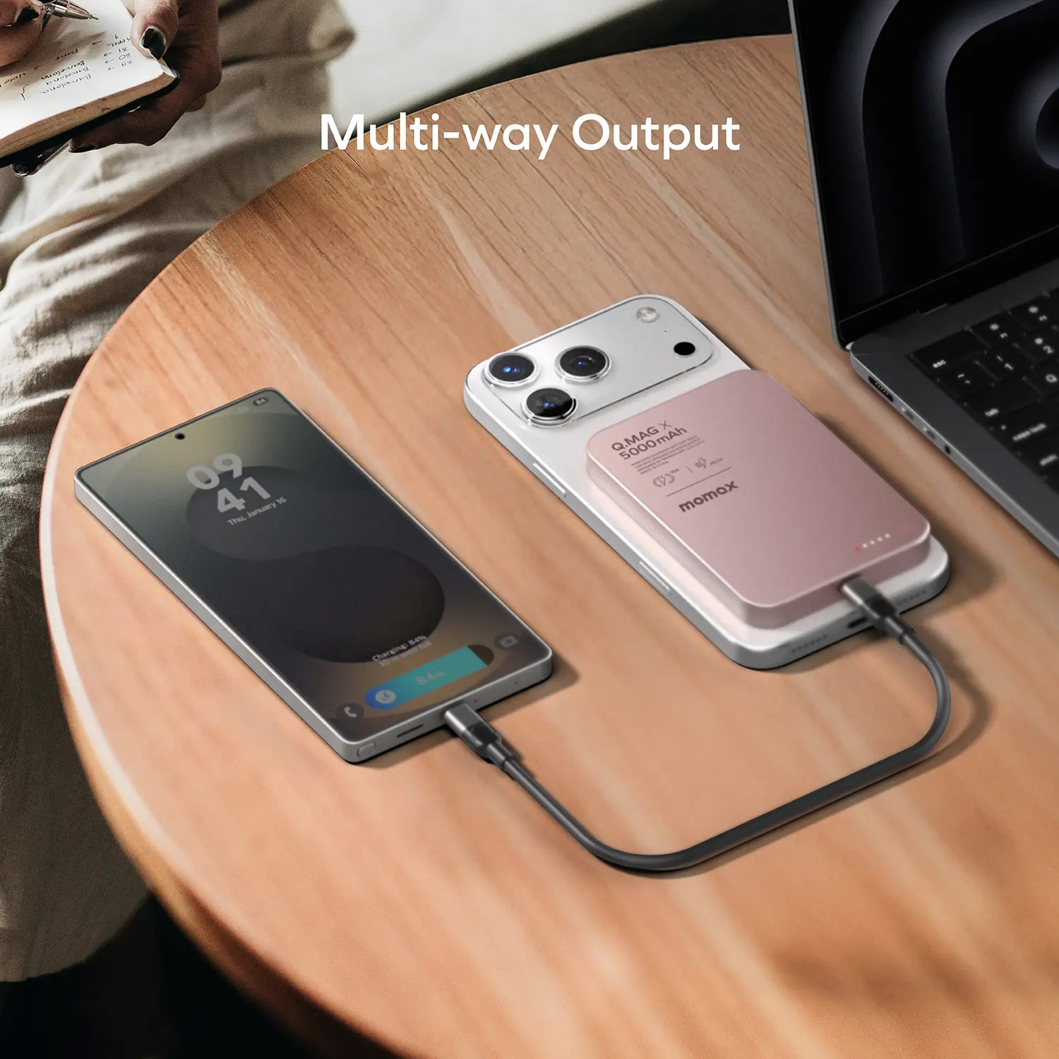 Повербанк MagSafe MOMAX Q.Mag X 20W 5000mAh Pink (IP116AP)