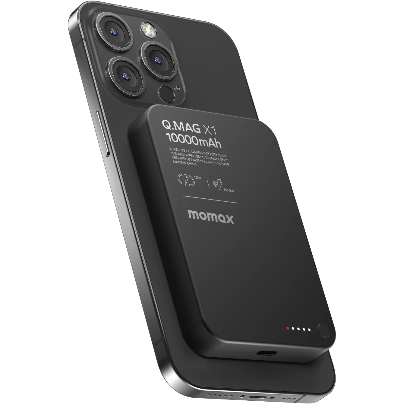 Повербанк MagSafe MOMAX Q.Mag X1 20W 10000mAh Black (IP117AD)