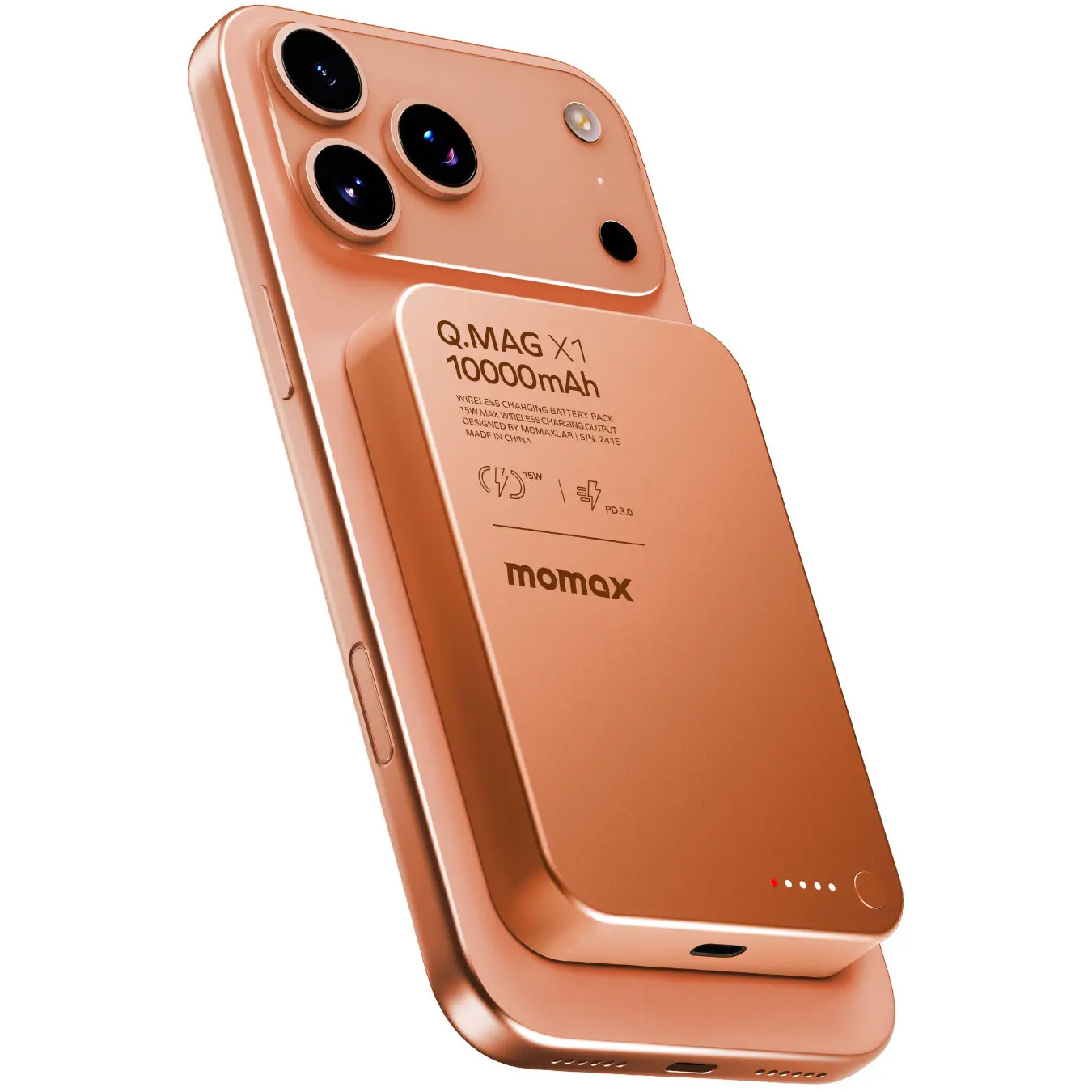 Повербанк MagSafe MOMAX Q.Mag X1 20W 10000mAh Orange (IP117AM)