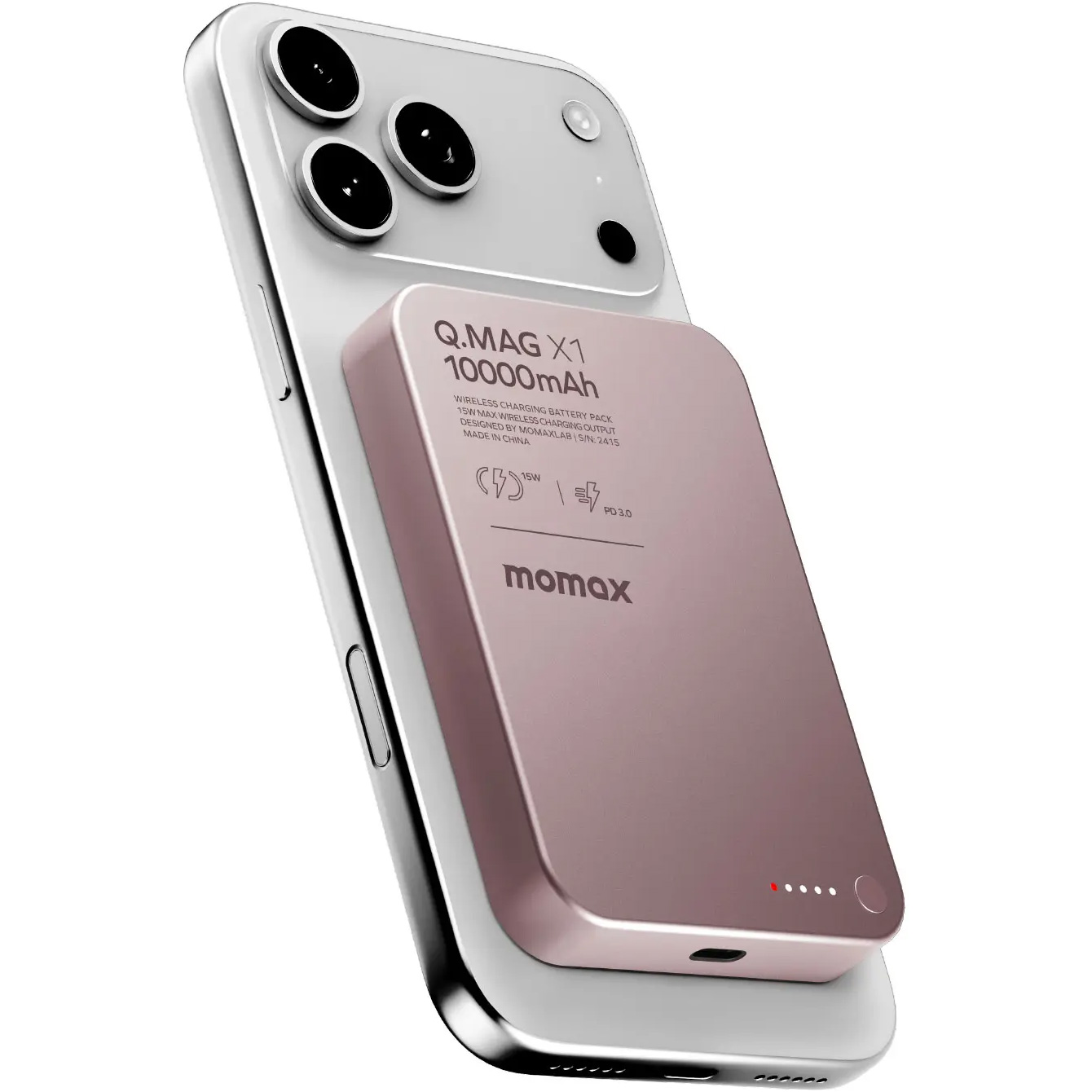 Повербанк MagSafe MOMAX Q.Mag X1 20W 10000mAh Pink (IP117AP)