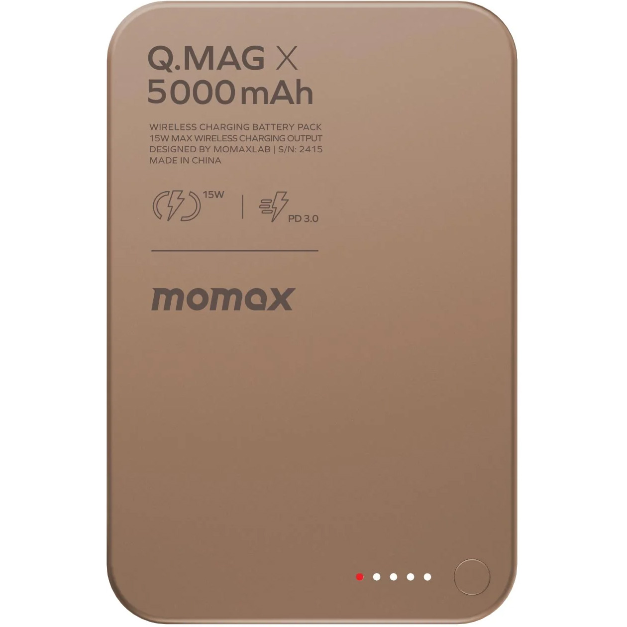 Повербанк MagSafe MOMAX Q.Mag X 20W 5000mAh Sandstone (IP116AL2)
