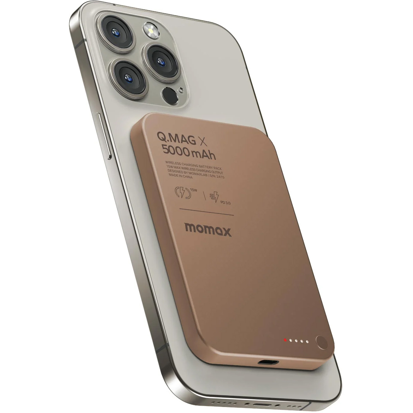 Повербанк MagSafe MOMAX Q.Mag X 20W 5000mAh Sandstone (IP116AL2)
