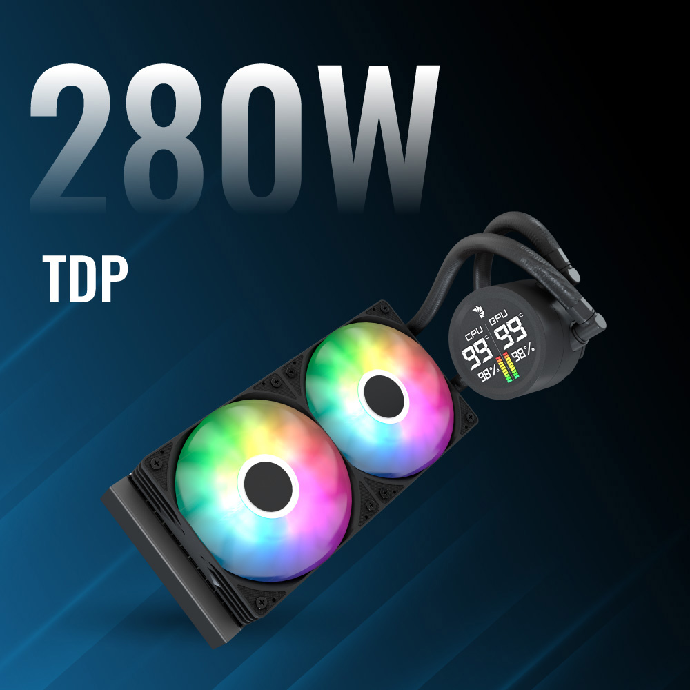 Система водяного охлаждения AEROCOOL Abyss L240R Digi Black (ACLA-AD24117.11)