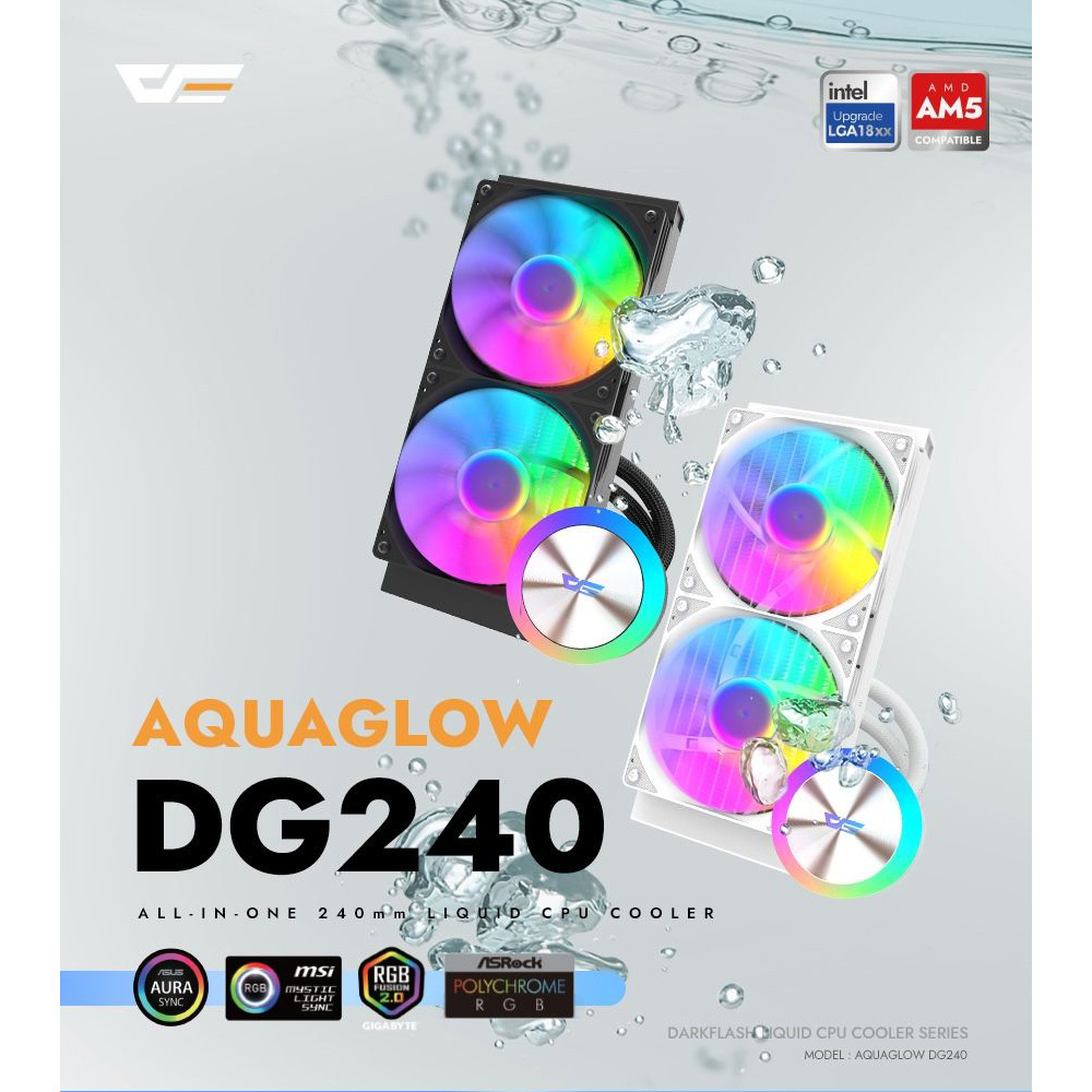 Система водяного охлаждения DARKFLASH Aquaglow DG240 White