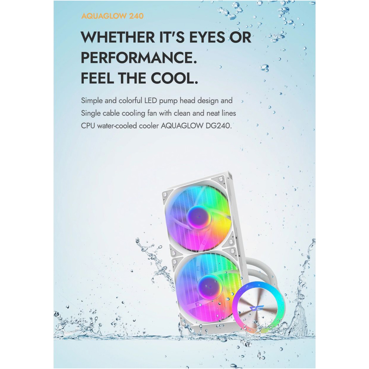 Система водяного охлаждения DARKFLASH Aquaglow DG240 White