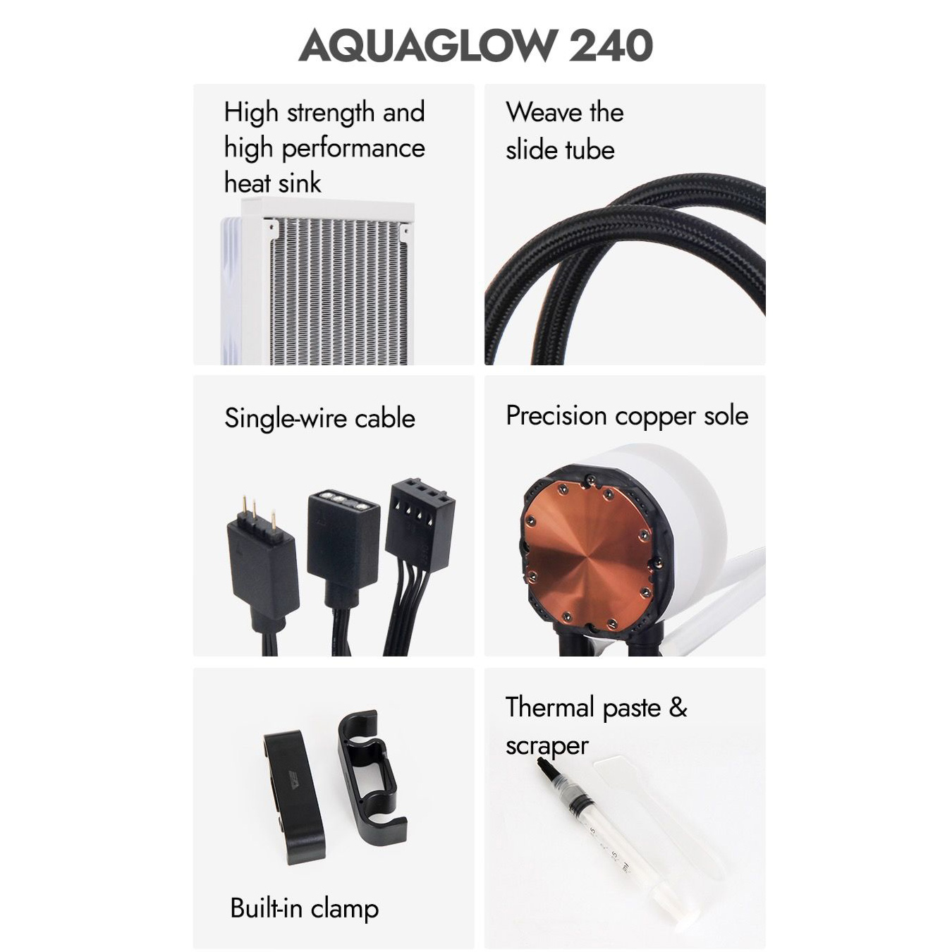 Система водяного охлаждения DARKFLASH Aquaglow DG240 White
