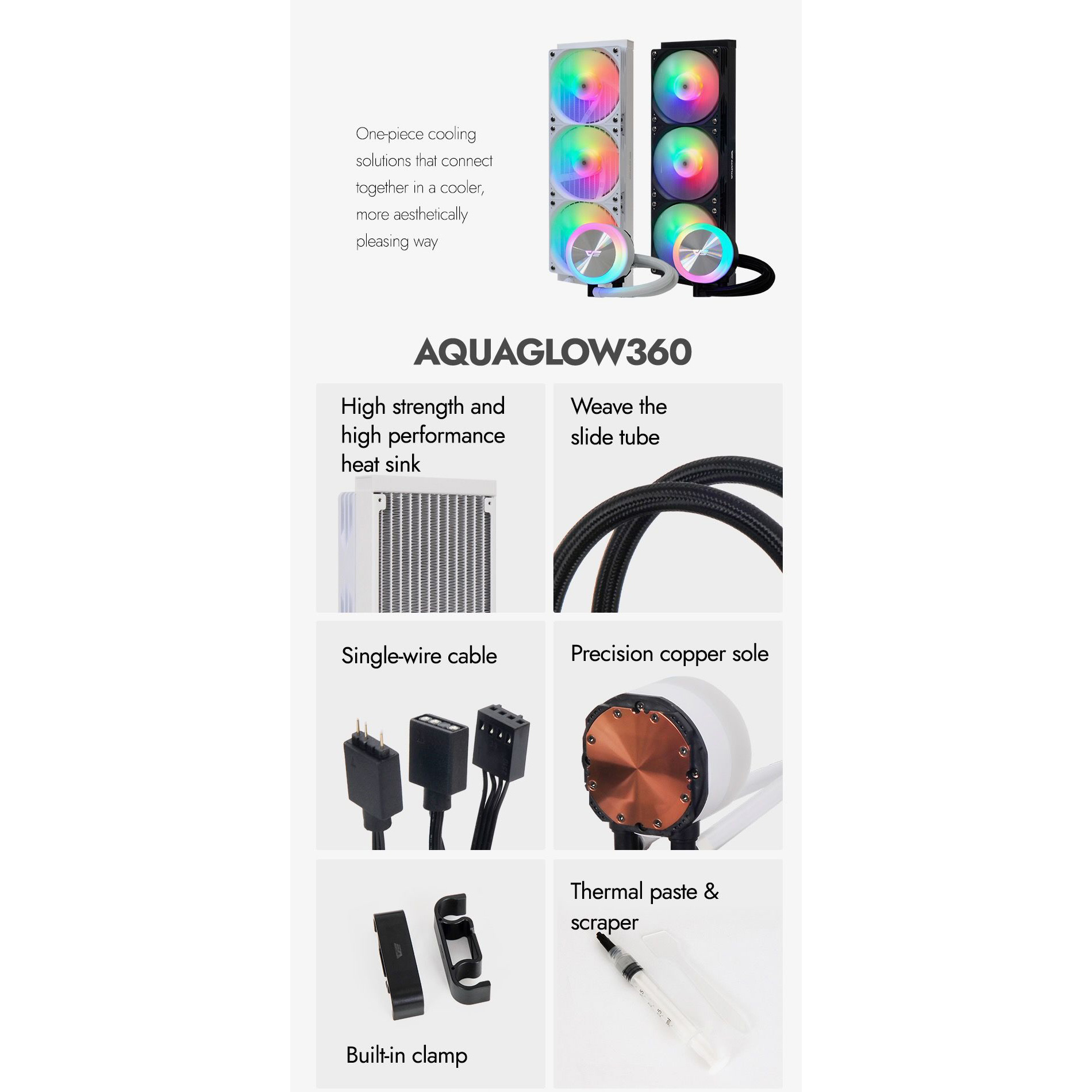 Система водяного охлаждения DARKFLASH Aquaglow DG360 White