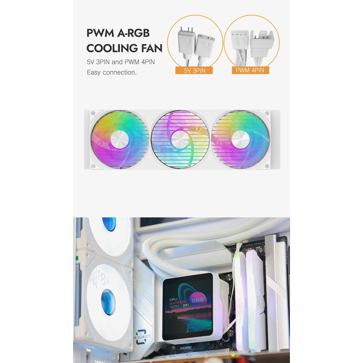 Система водяного охлаждения DARKFLASH Wave DV360S Max White