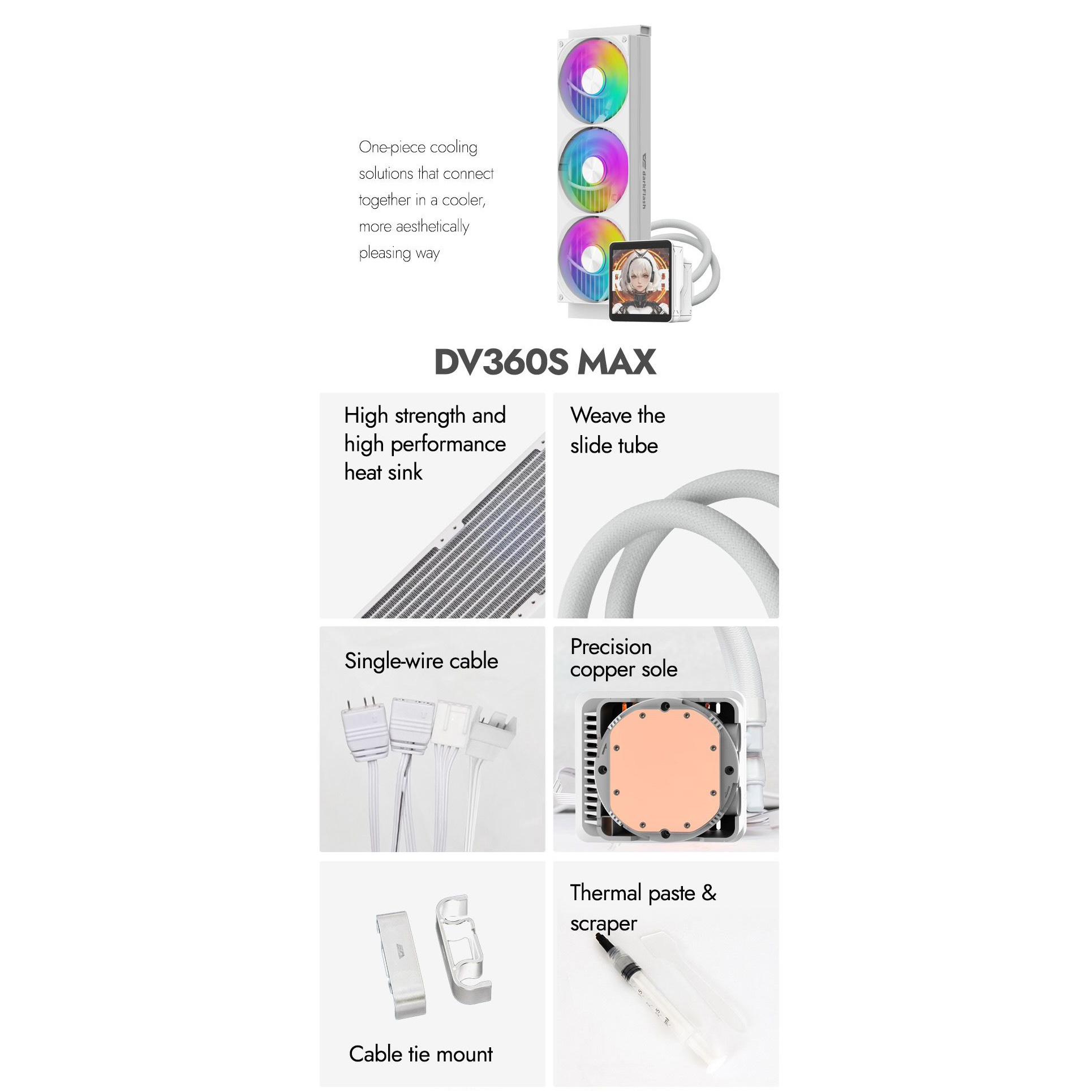 Система водяного охлаждения DARKFLASH Wave DV360S Max White
