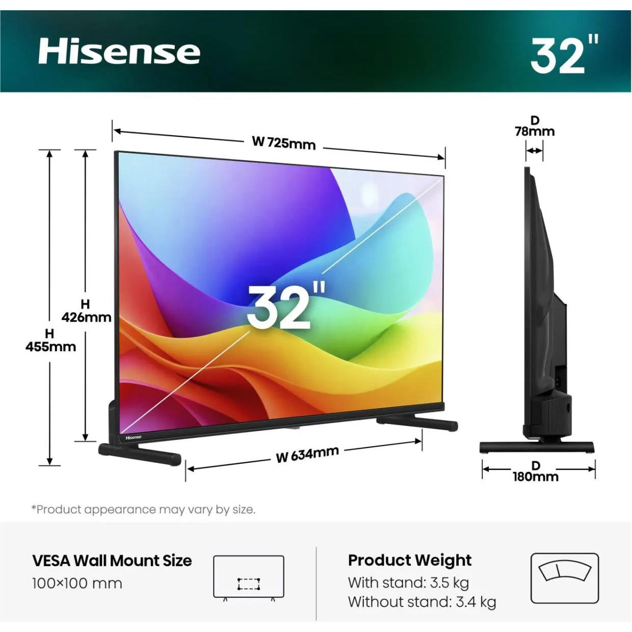 Телевизор HISENSE 32" QLED 32A5S