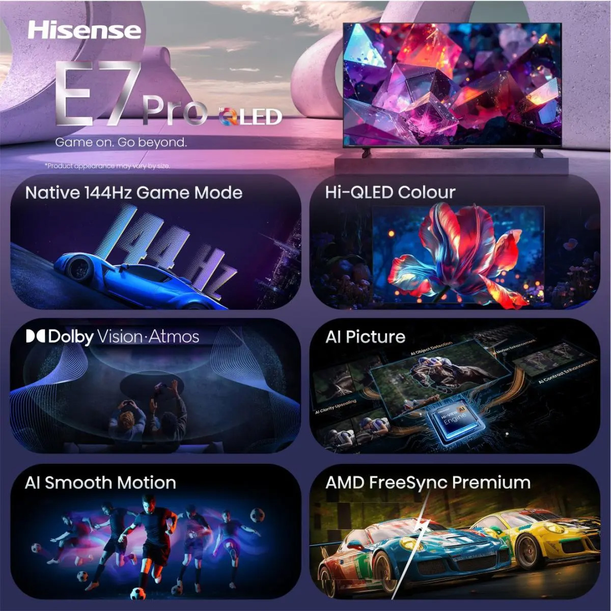 Телевизор HISENSE 55" QLED 4K 55E7S Pro (20018408)