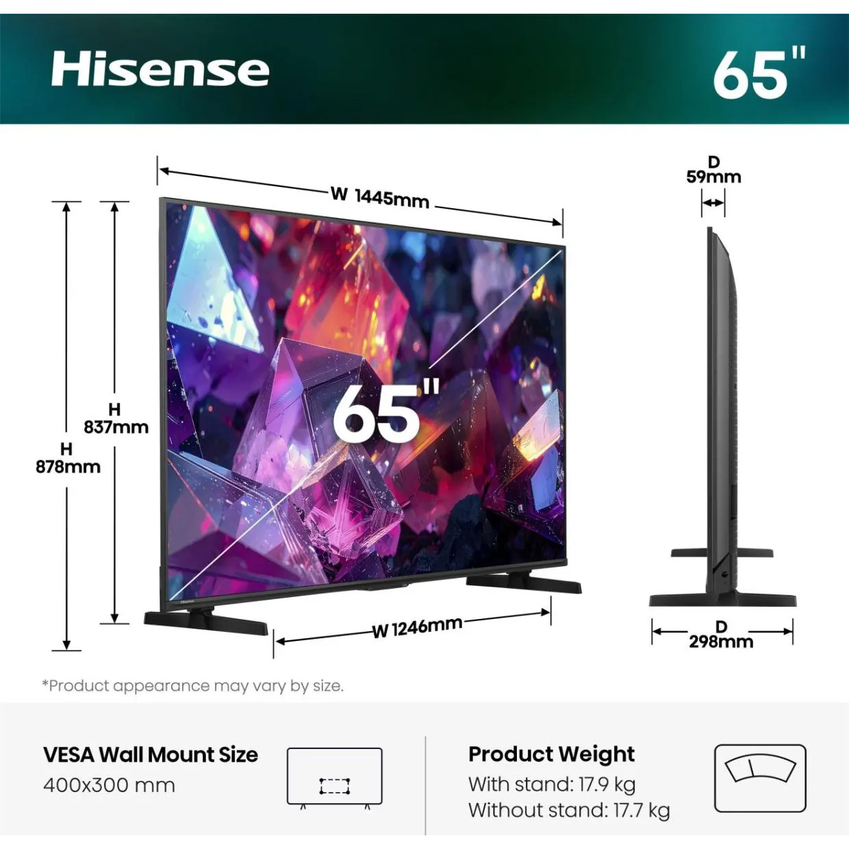 Телевизор HISENSE 65" QLED 4K 65E7S Pro (20018427)