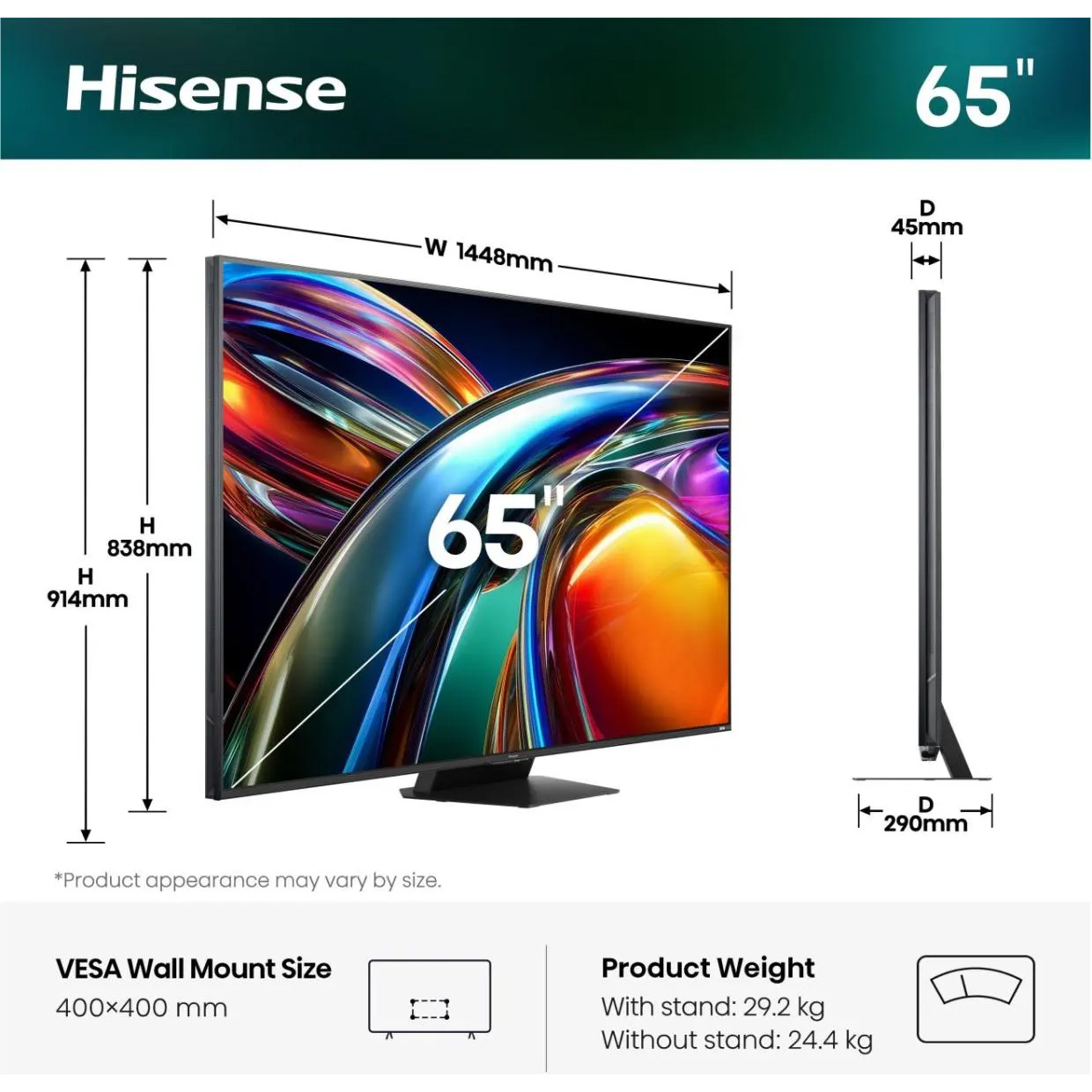Телевизор HISENSE 65" RGB Mini LED 4K 65UR9S (20019162)