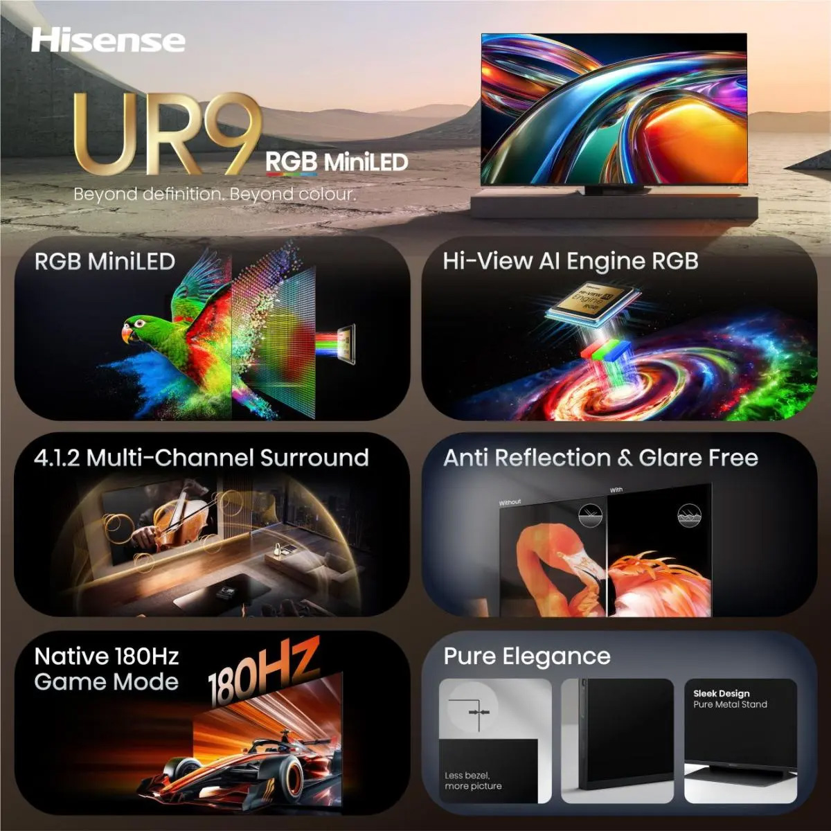 Телевизор HISENSE 85" RGB Mini LED 4K 85UR9S (20017747)