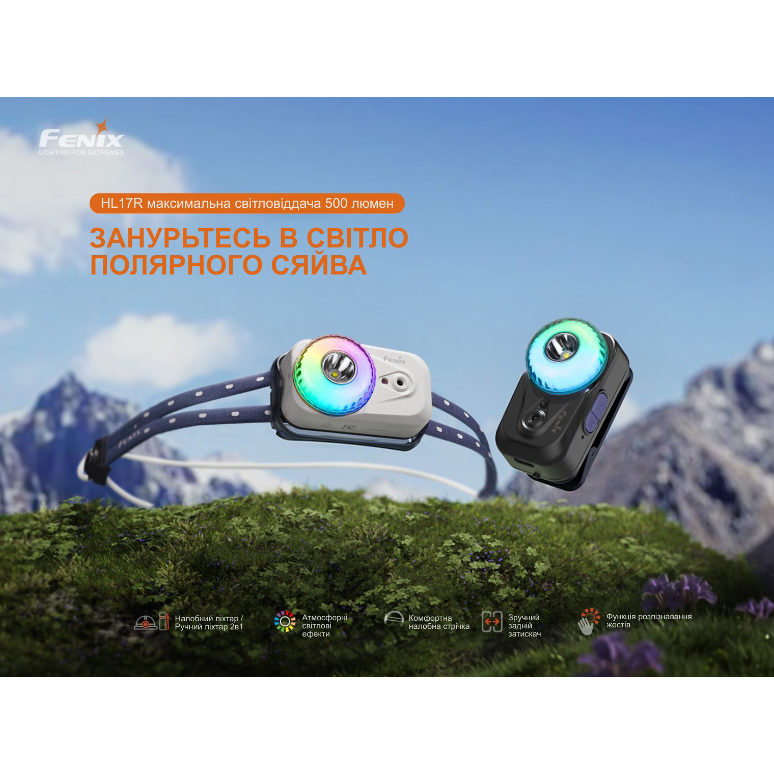Фонарь налобный FENIX HL17R White