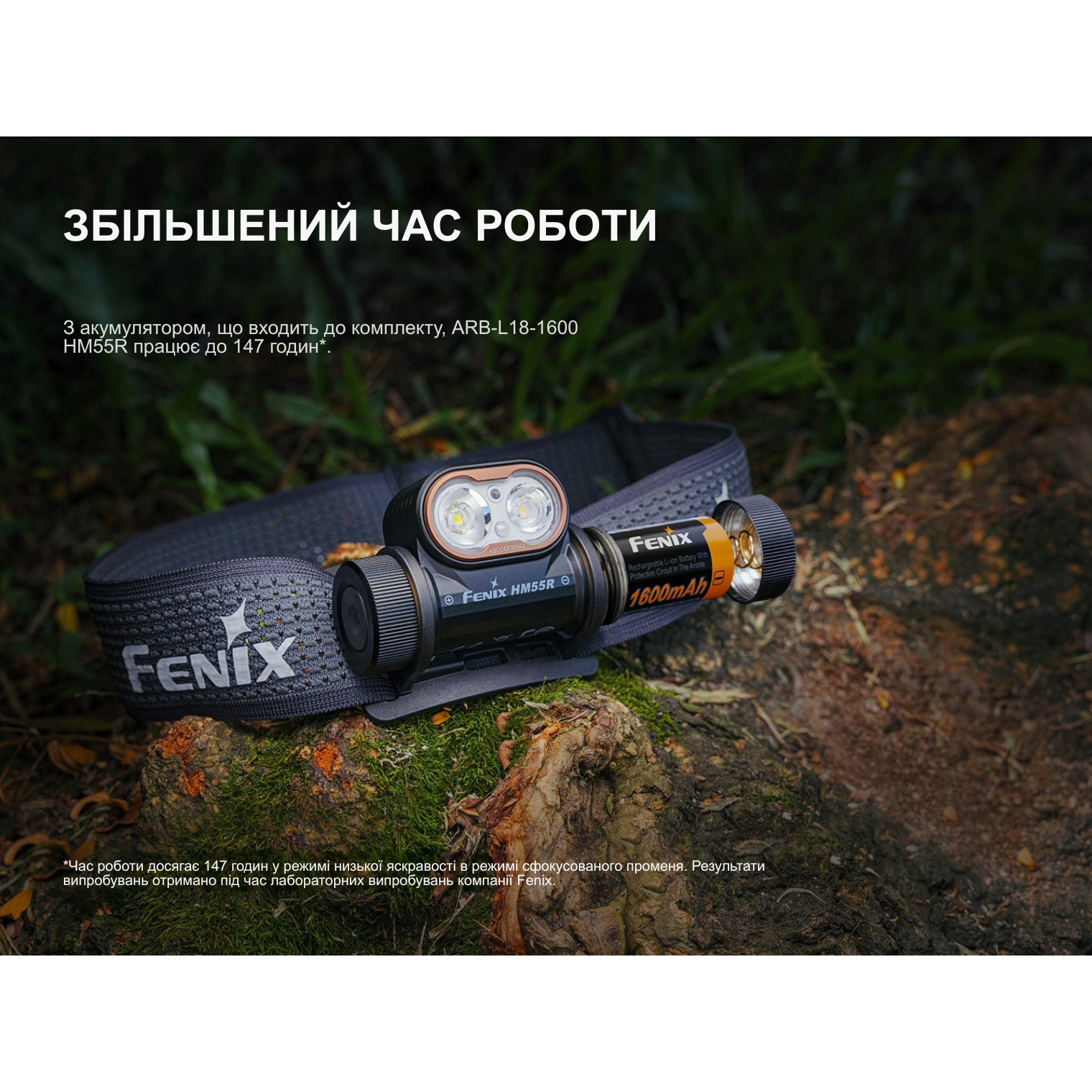 Ліхтар налобний FENIX HM55R Purple