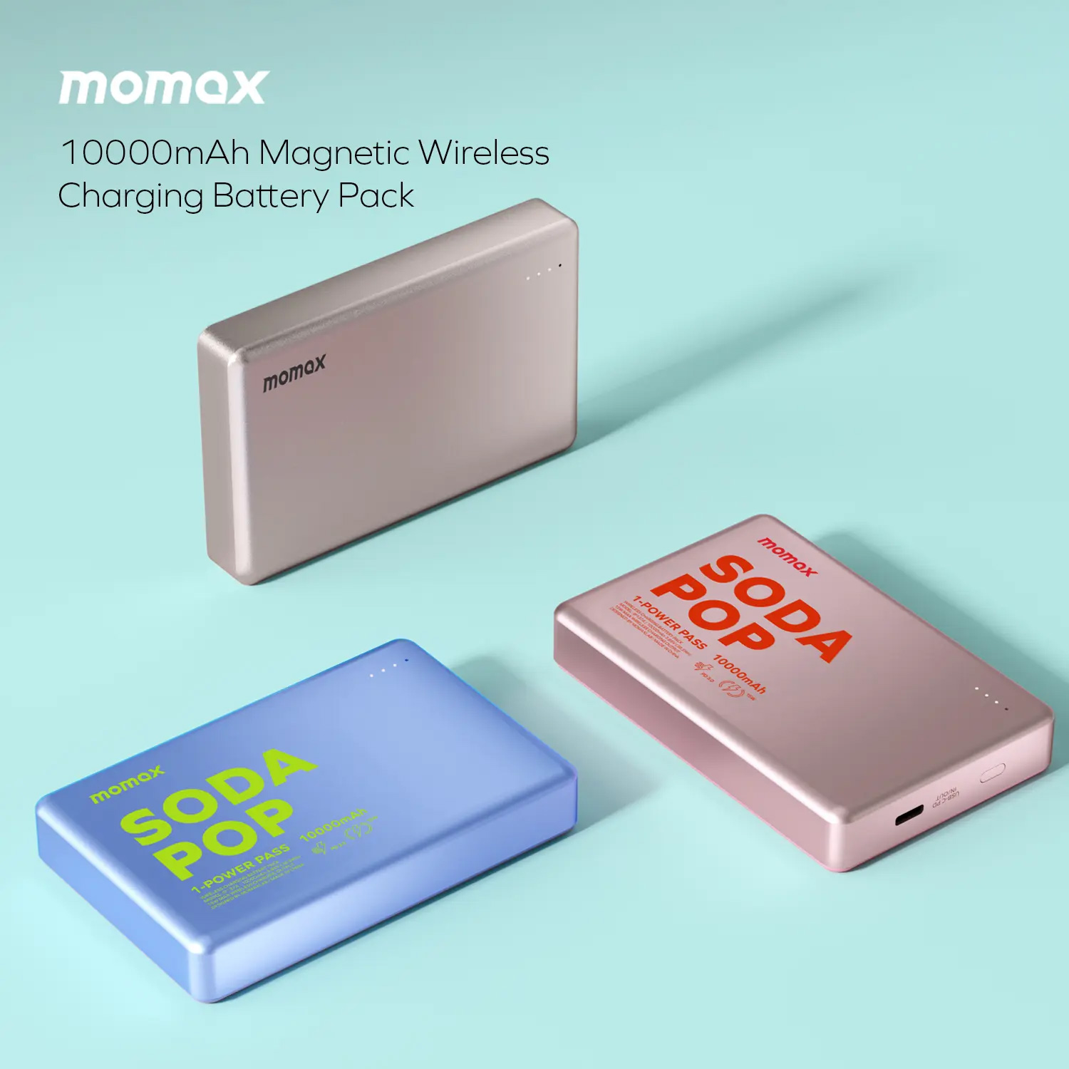 Повербанк MagSafe MOMAX 1-Power Pass Power Bank 20W 10000mAh Blue (IP137AB)