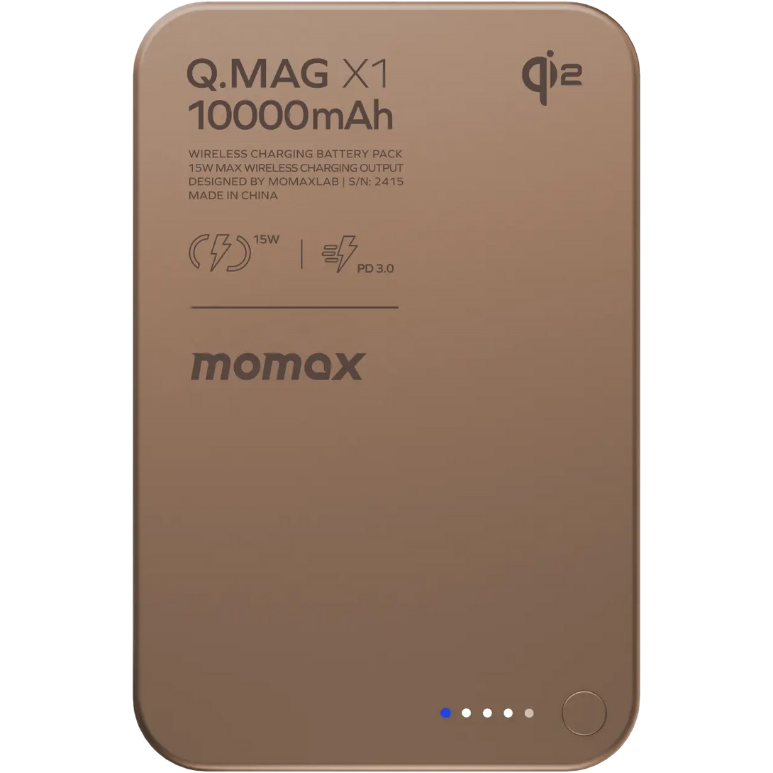 Повербанк MagSafe MOMAX Q.Mag X1 Qi2 20W 10000mAh Sandstone (IP136AQ2L2)