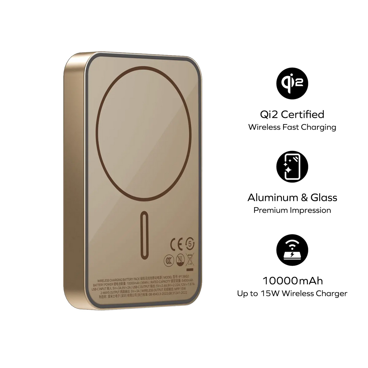 Повербанк MagSafe MOMAX Q.Mag X1 Qi2 20W 10000mAh Sandstone (IP136AQ2L2)