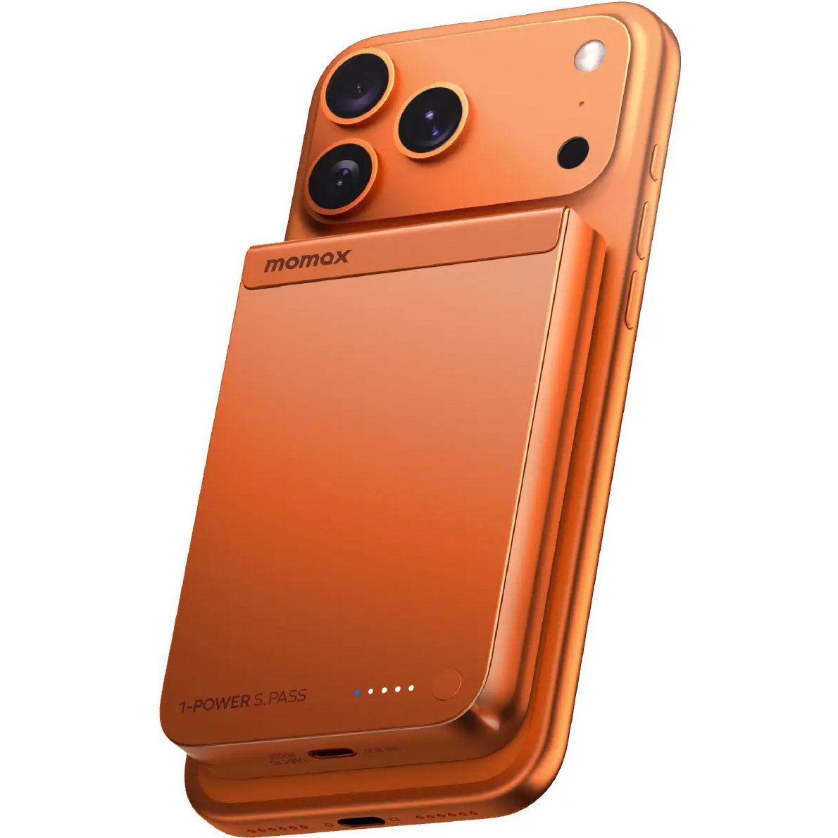 Повербанк с беспроводной зарядкой MOMAX 1-Power S.Pass Qi2 30W 10000mAh Orange (IP162Q2M)