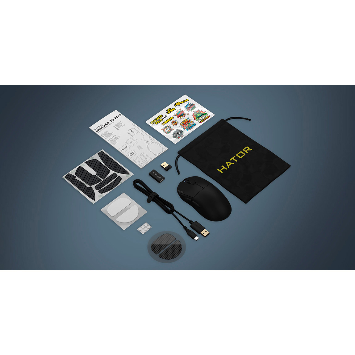 Мышь игровая HATOR Quasar 3S Pro Wireless Black (HTM745)