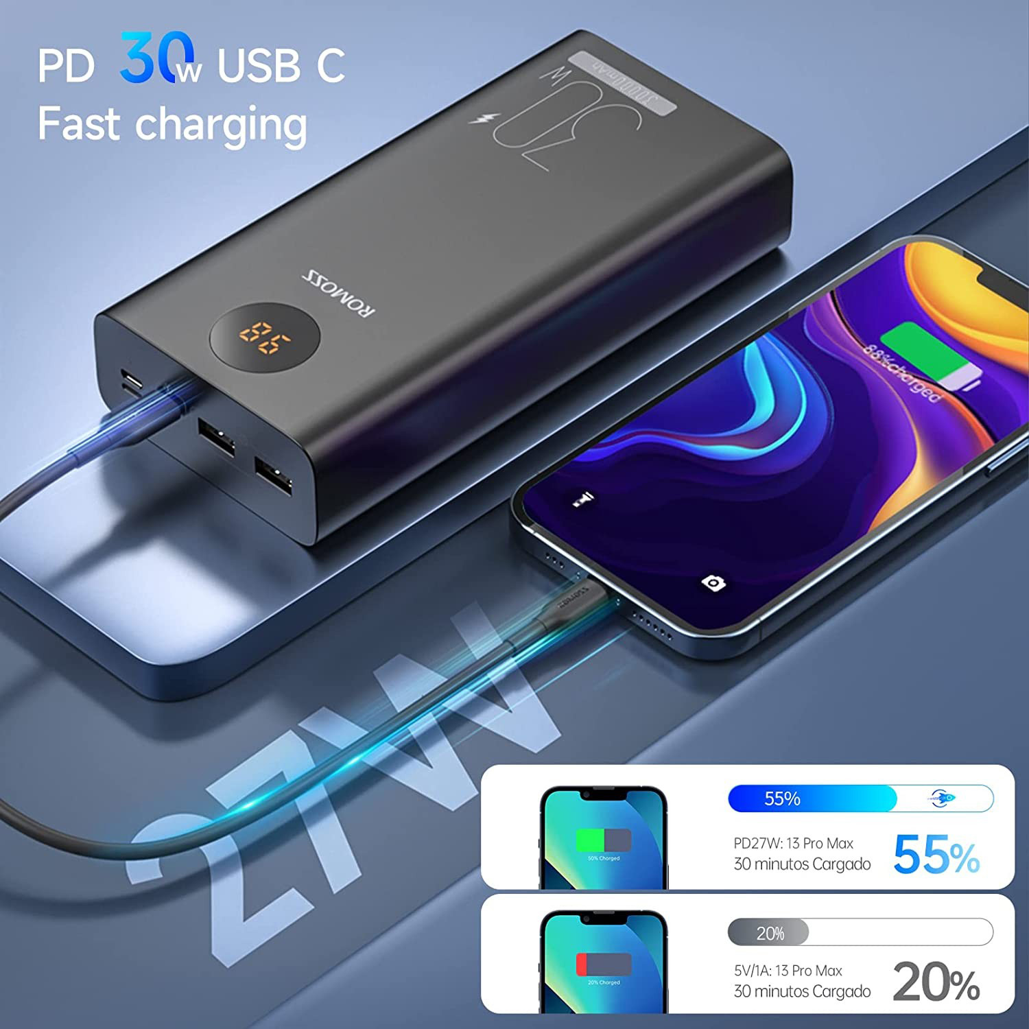 Повербанк ROMOSS PEA30 30W 30000mAh (PEA30-292-2111H)