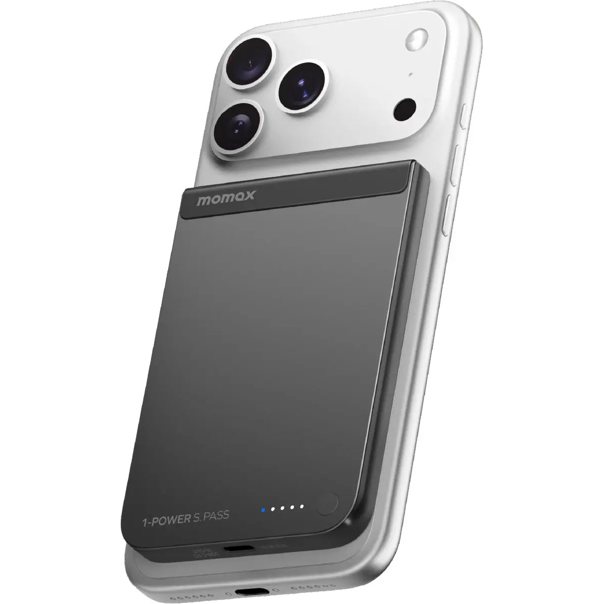 Повербанк с беспроводной зарядкой MOMAX 1-Power S.Pass Qi2 20W 5000mAh Black (IP161Q2D)