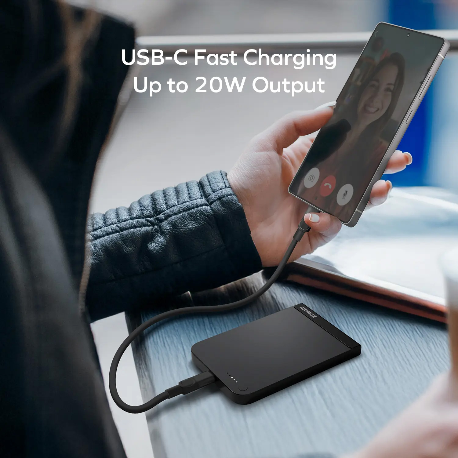 Повербанк с беспроводной зарядкой MOMAX 1-Power S.Pass Qi2 20W 5000mAh Black (IP161Q2D)