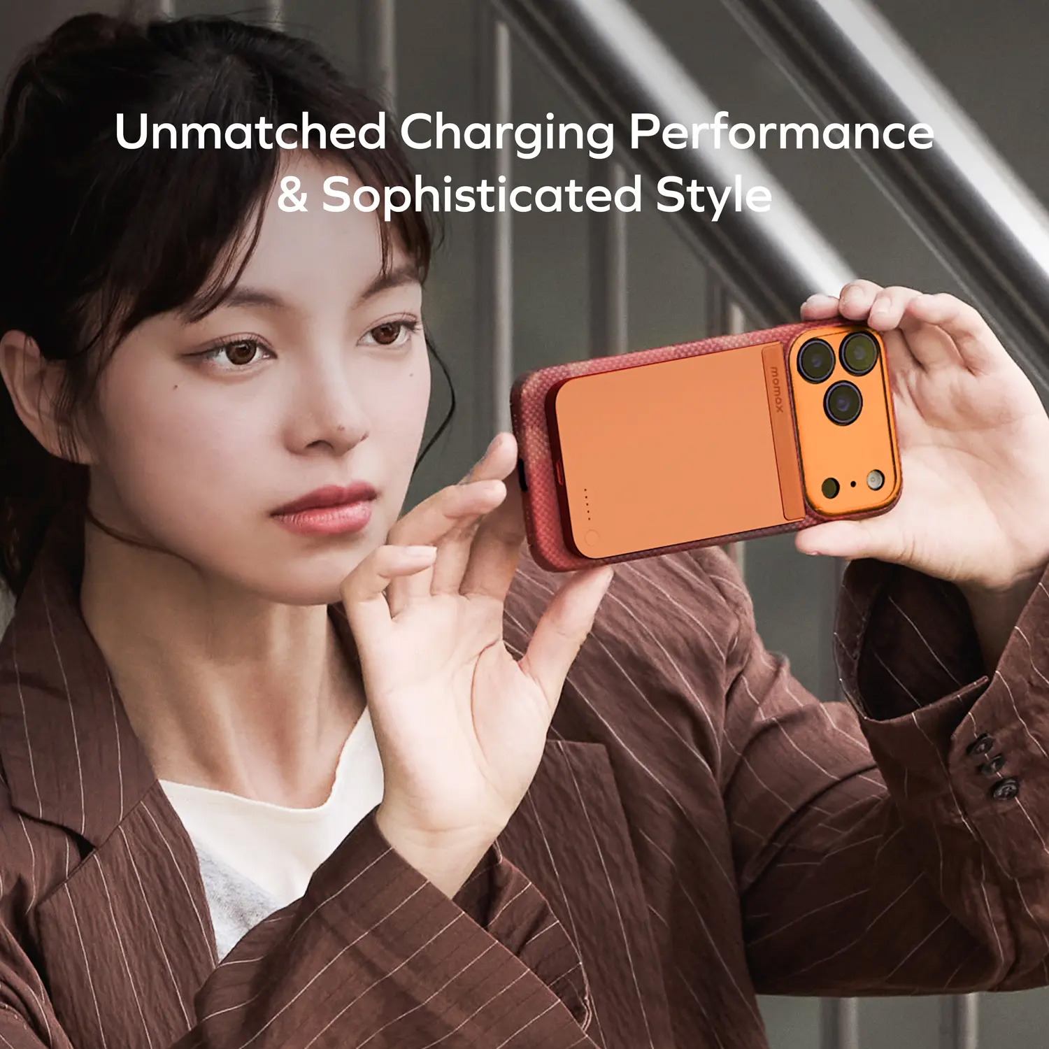Повербанк с беспроводной зарядкой MOMAX 1-Power S.Pass Qi2 20W 5000mAh Solar Orange (IP161Q2M)