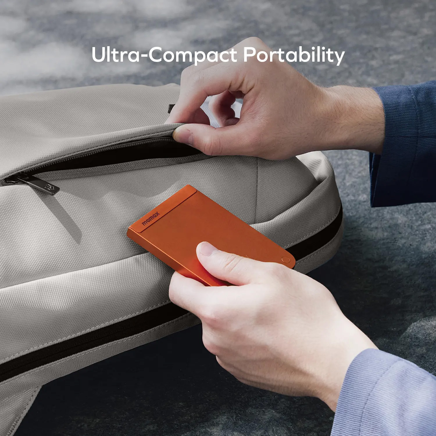 Повербанк с беспроводной зарядкой MOMAX 1-Power S.Pass Qi2 20W 5000mAh Solar Orange (IP161Q2M)