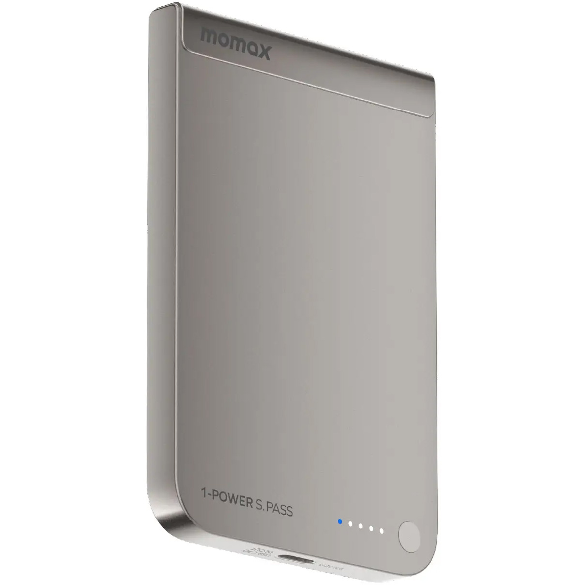 Повербанк с беспроводной зарядкой MOMAX 1-Power S.Pass Qi2 20W 5000mAh Titanium (IP161Q2L)