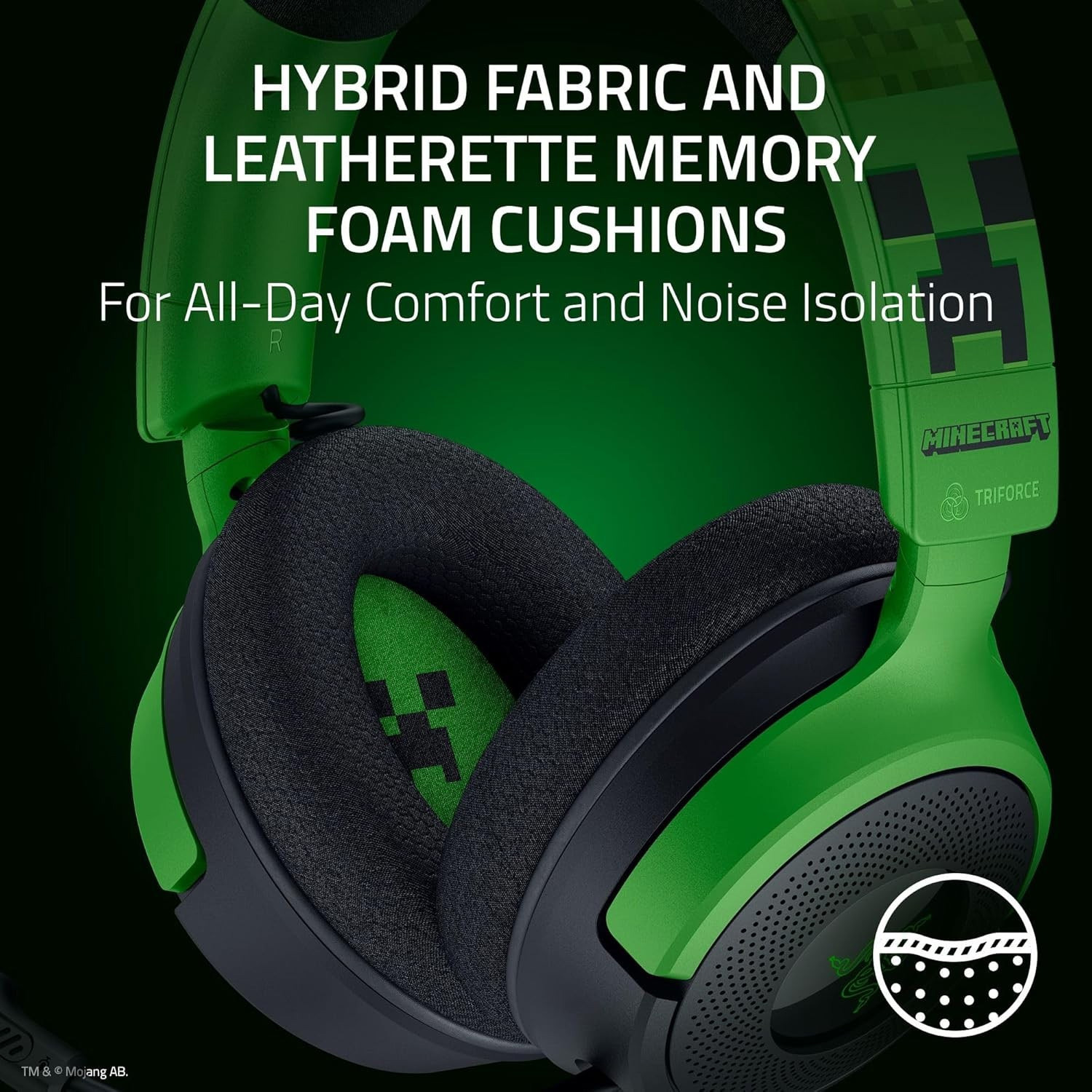 Навушники геймерскі RAZER Kraken V4 X Minecraft Edition (RZ04-05180200-R3M1)