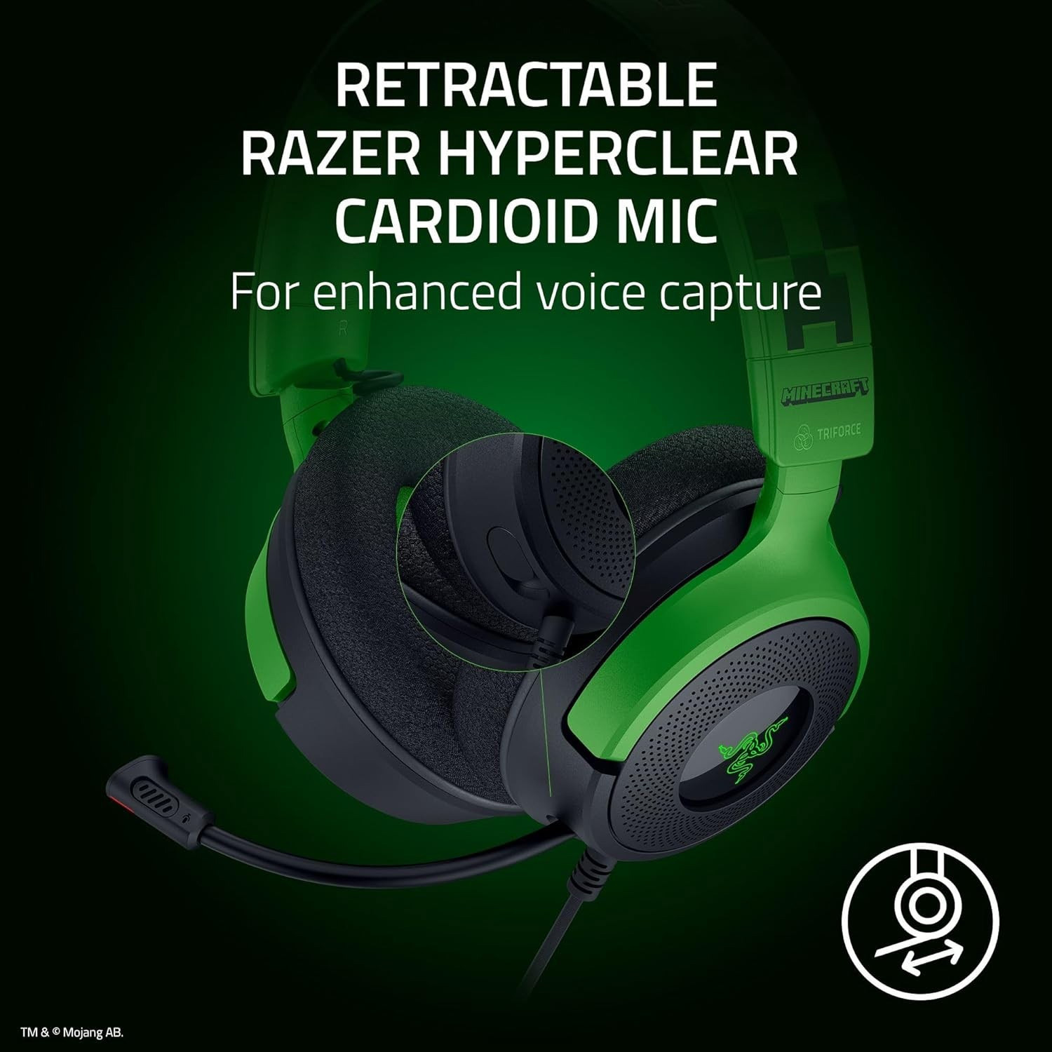 Навушники геймерскі RAZER Kraken V4 X Minecraft Edition (RZ04-05180200-R3M1)