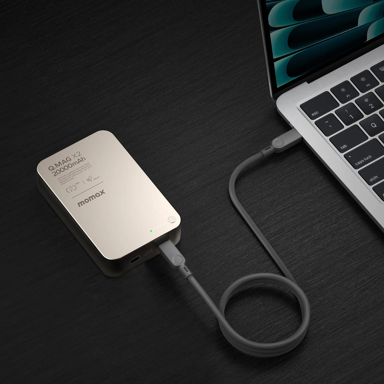 Повербанк MagSafe MOMAX Q.Mag X2 35W 20000mAh Titanium (IP133E)