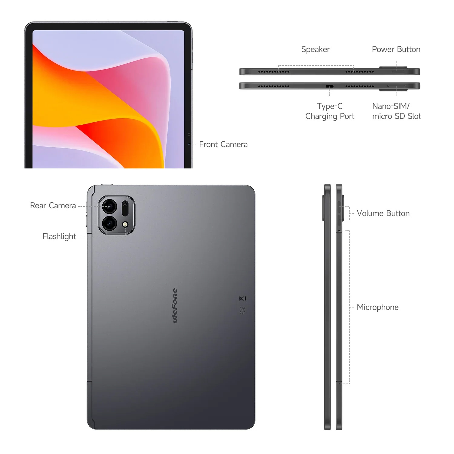 Планшет ULEFONE Tab A12 Pro 8/128GB Space Gray (6979400350012)