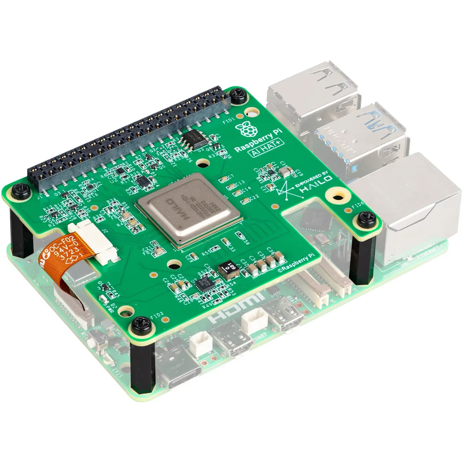 Плата розширення RASPBERRY PI AI HAT+ 13 TOPS (SC1785)