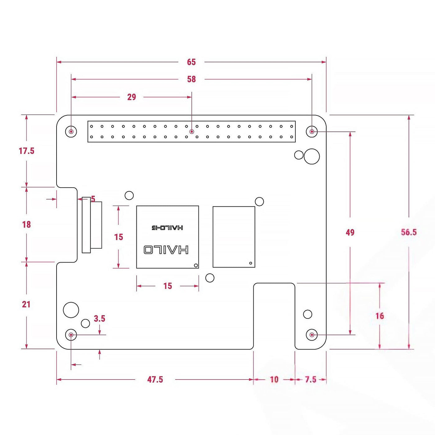 Плата розширення RASPBERRY PI AI HAT+ 2 40 TOPS (SC2166)