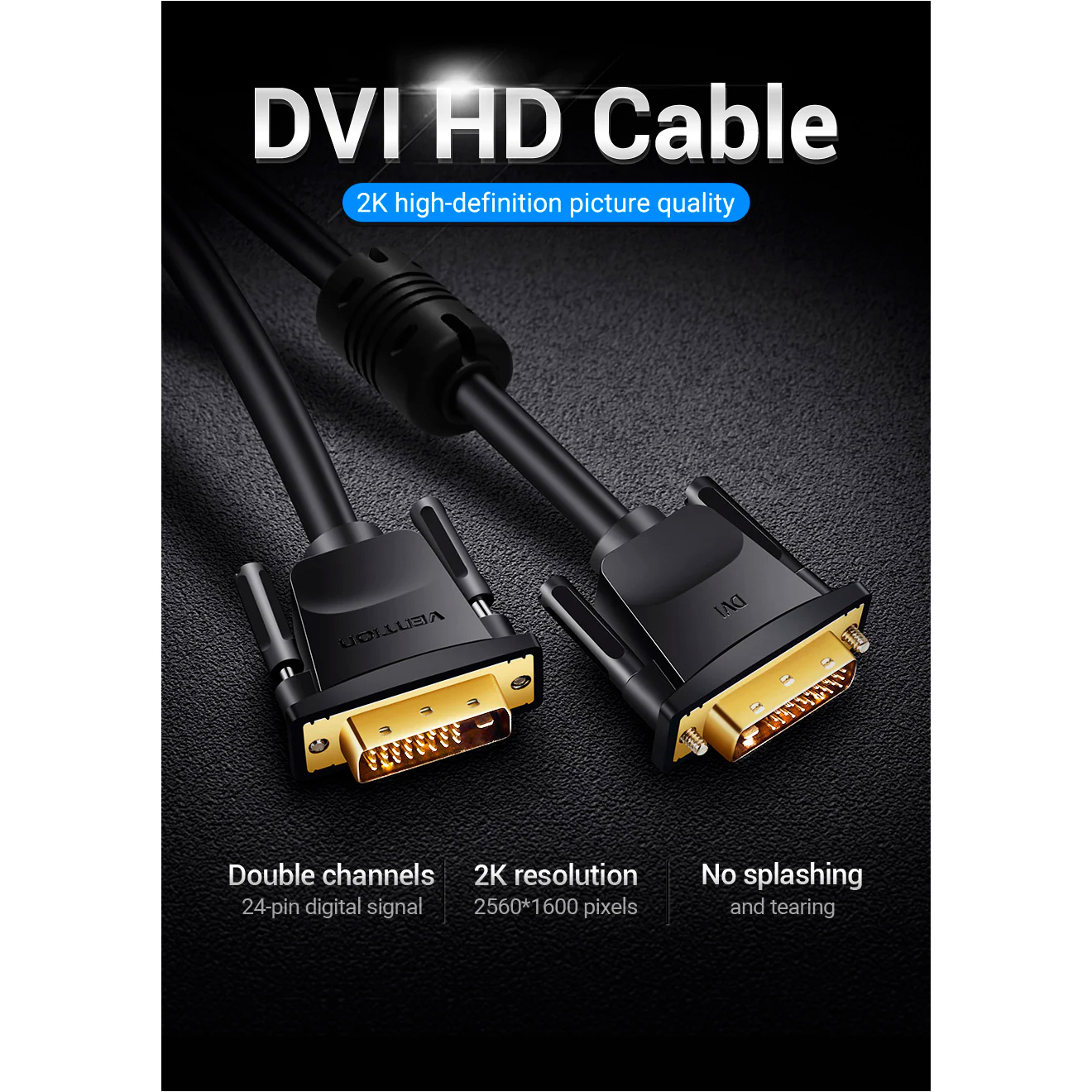 Кабель VENTION DVI 3м Black (EAABI)