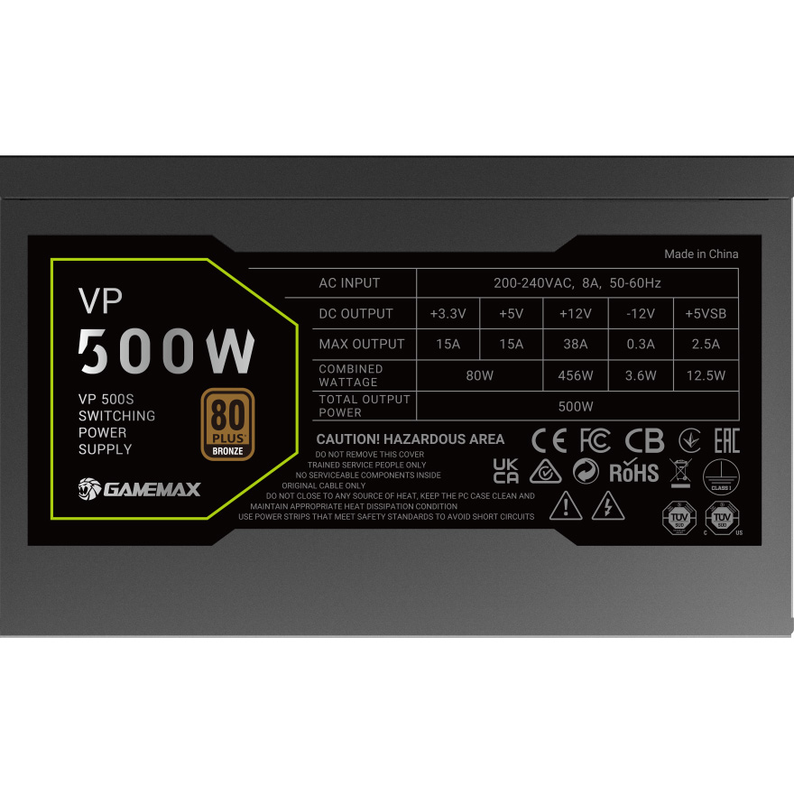 Блок живлення 500W GAMEMAX VP 500S Black