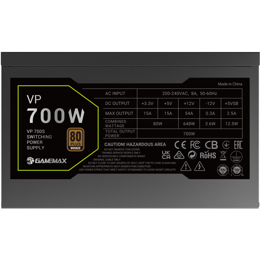 Блок живлення 700W GAMEMAX VP 700S Black