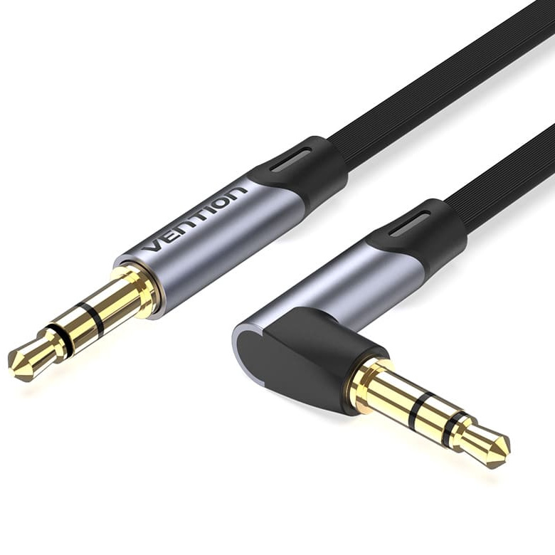Кабель VENTION Male to Male Angled Audio Cable mini-jack 3.5mm 1м Black (BANHF)