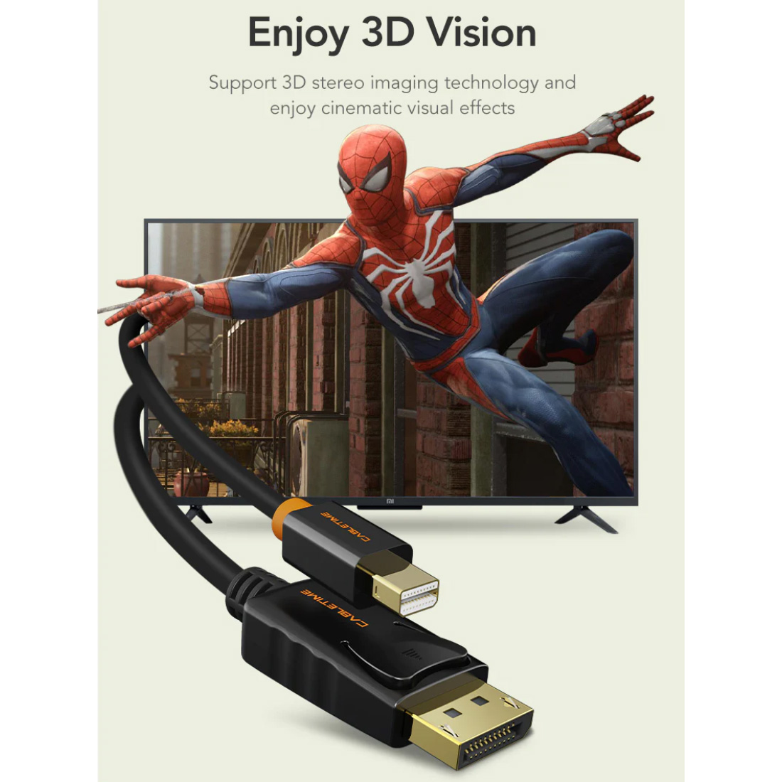 Кабель CABLETIME 4K@60Hz Mini DisplayPort - DisplayPort 2м Black (CD49L)
