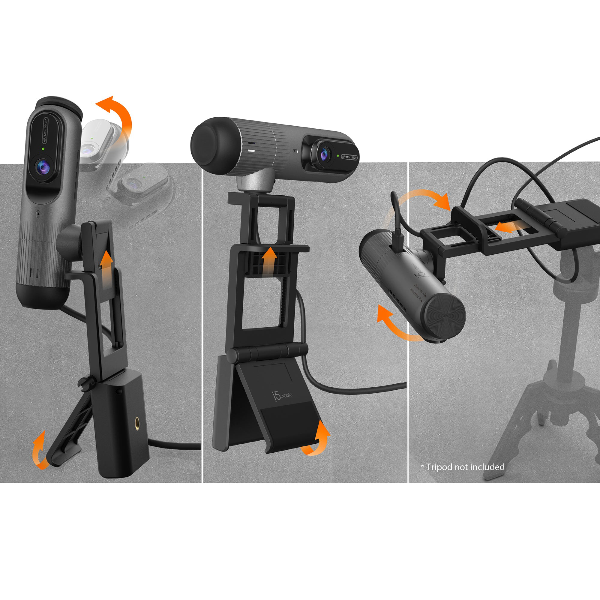 Веб-камера J5CREATE 2K AI-Powered Webcam with Auto-Focus (JVU302-N)