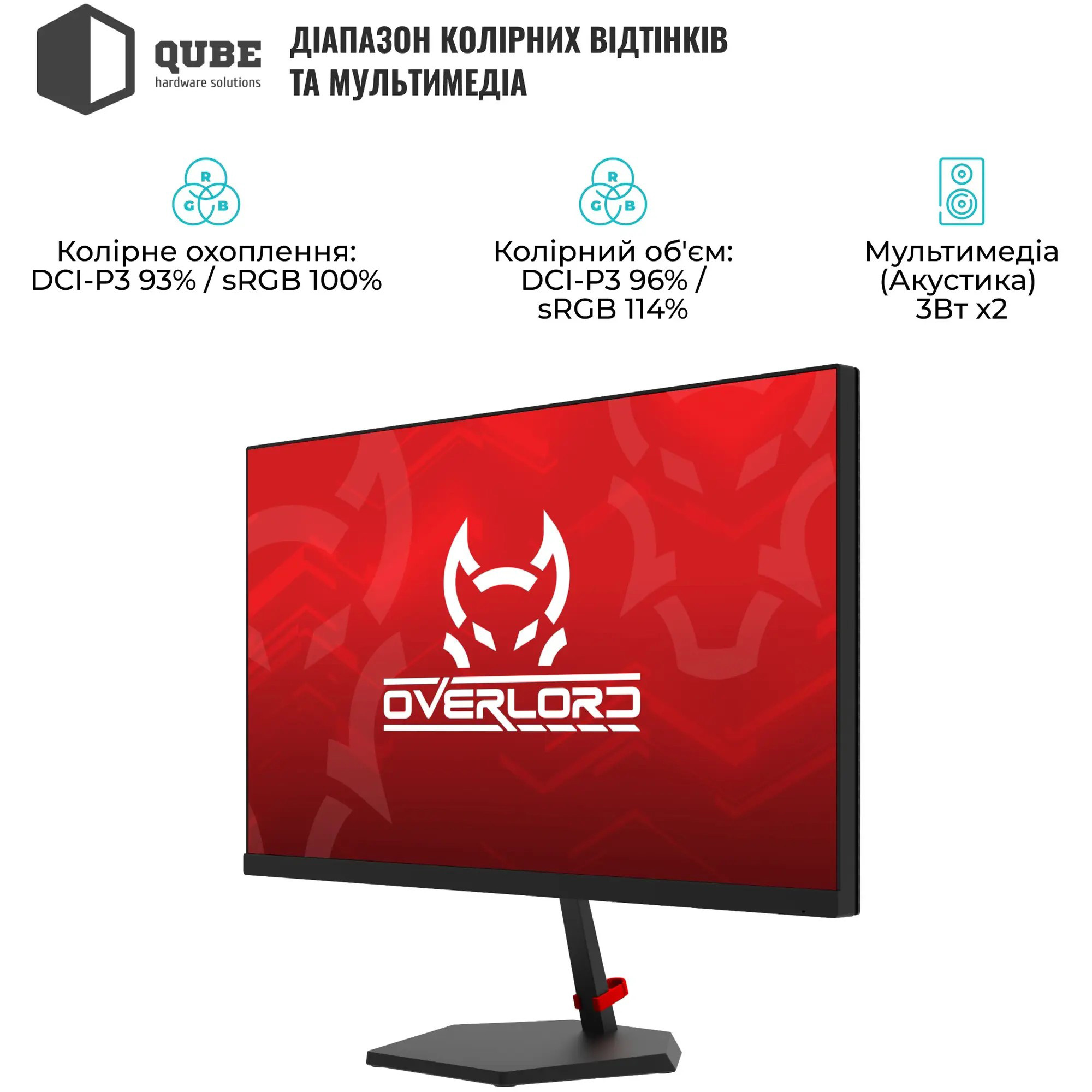 Монітор 24.5" QUBE Overlord G25F240S