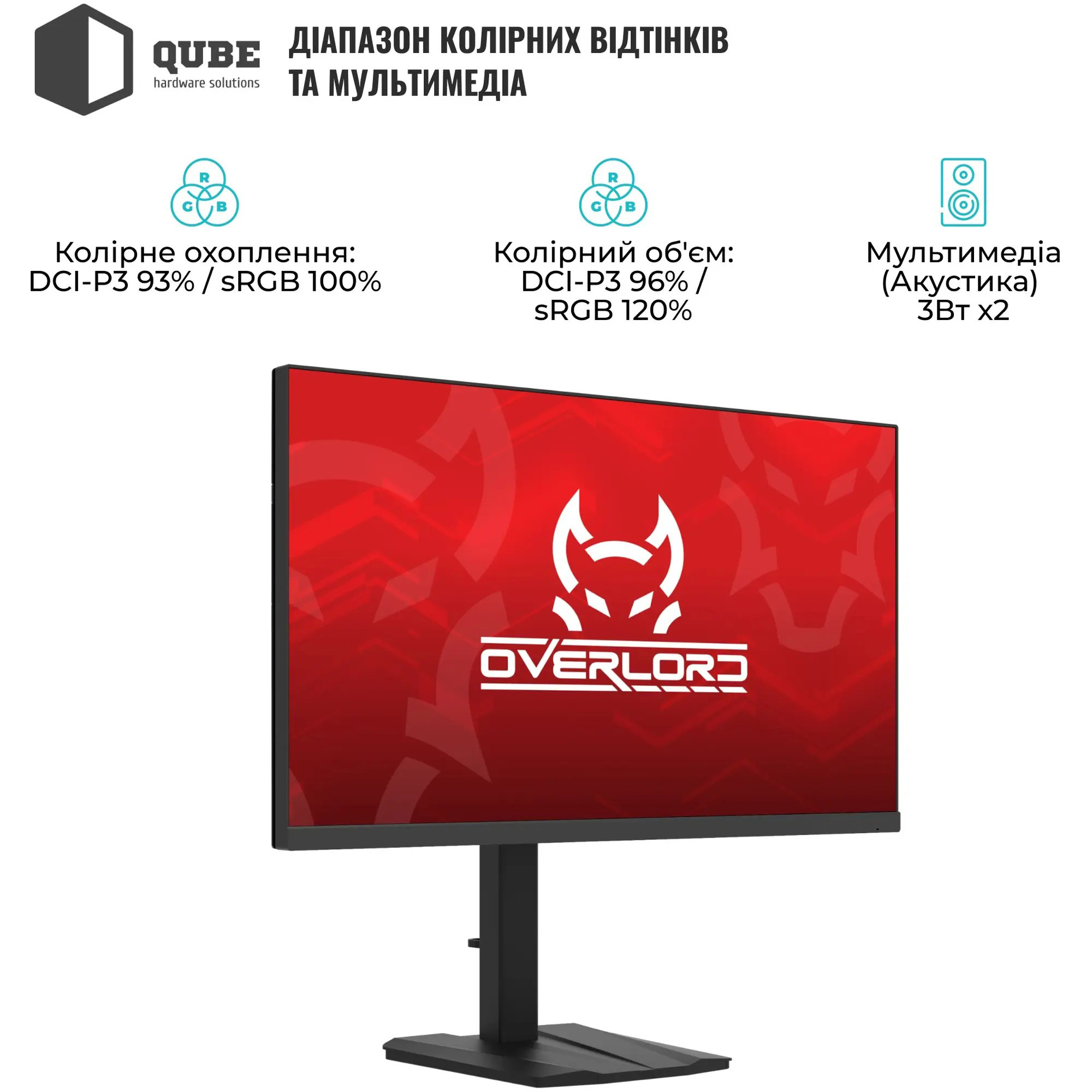 Монітор 24.5" QUBE Overlord G25F300HS