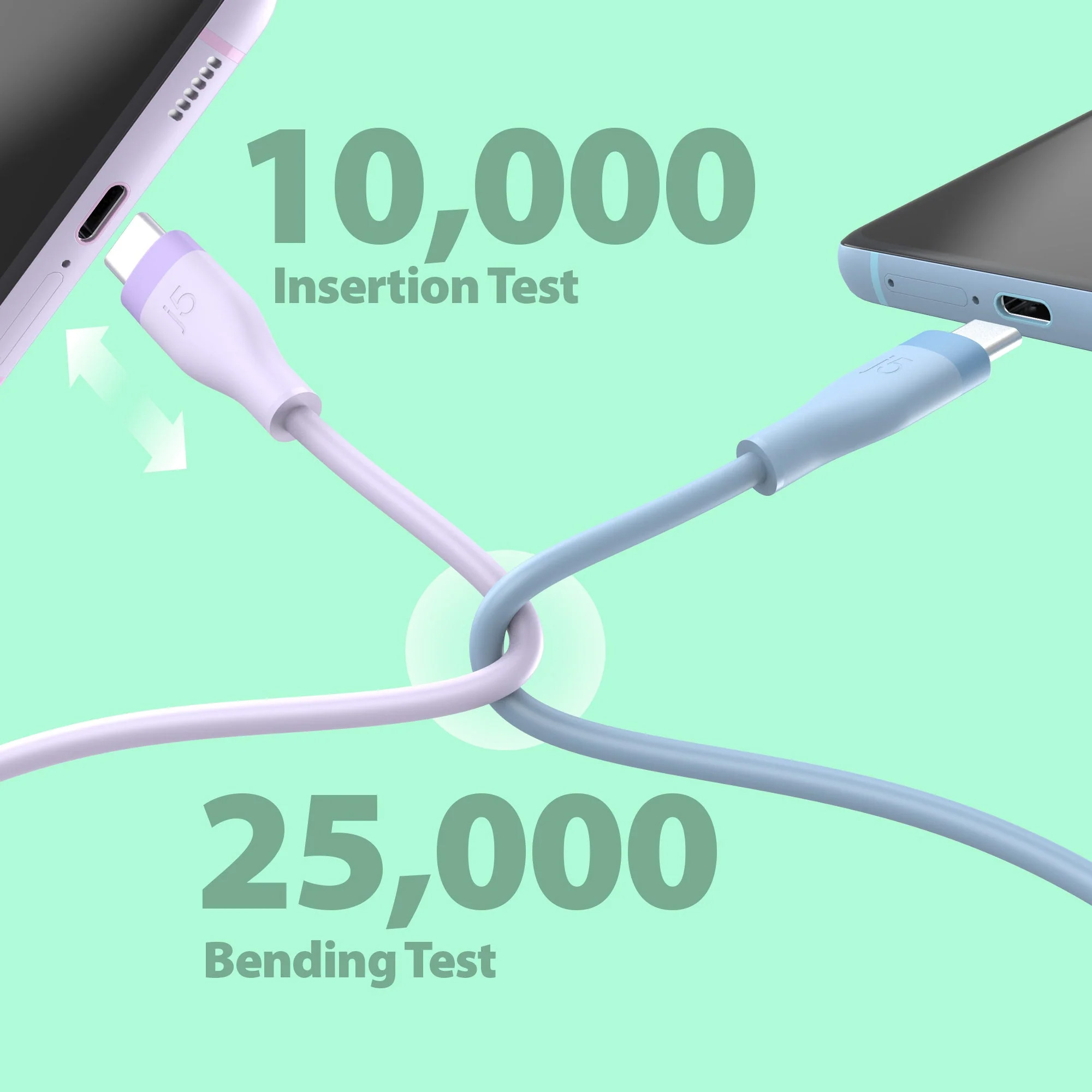 Кабель J5CREATE USB-C 60W Liquid Silicone Fast Charging Cable 1м White (JUCX17W-N)
