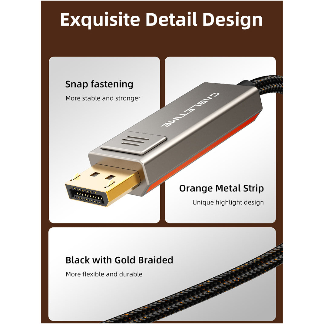 Кабель CABLETIME USB-C to DisplayPort 1м Black (CC22H)